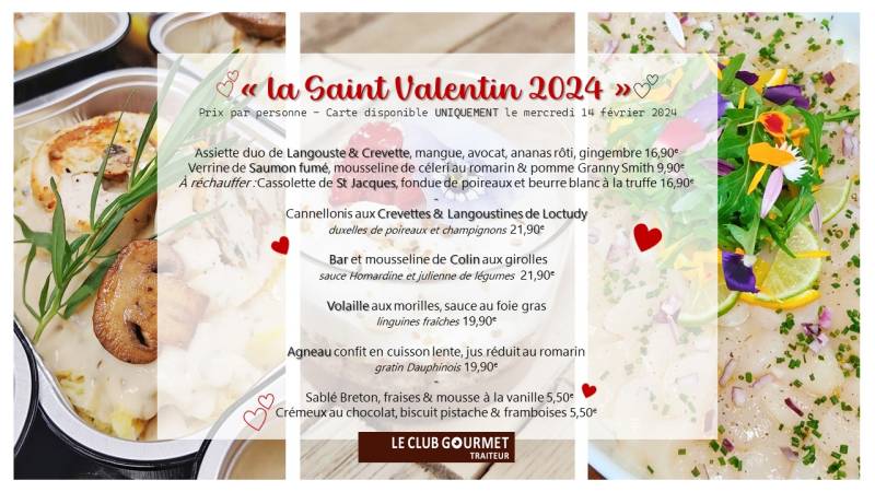 Trouver la carte du club gourmet pour la st valentin 2024 à paris