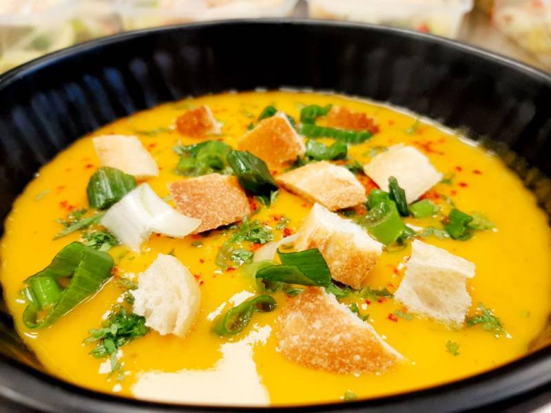 Commander un velouté au potiron et châtaignes au club gourmet au Vésinet