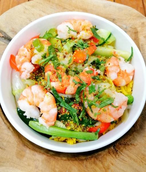 Commander des crevettes sautées à la Thaï au club gourmet à Paris 7